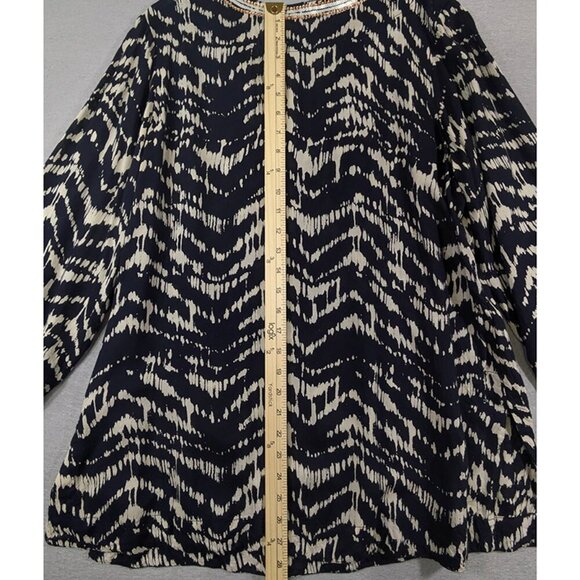 Soft Surroundings Akira Long Tunic Womens M Boho Chic‎ Beaded Sequin Ikat Batik - Picture 7 of 9